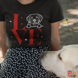 Love Dog Custom Dog Illustration Cute Dog Dog Wear Dog Owner Gift For Dog Lovers Unisex Dog t-shirt G64000 (1)